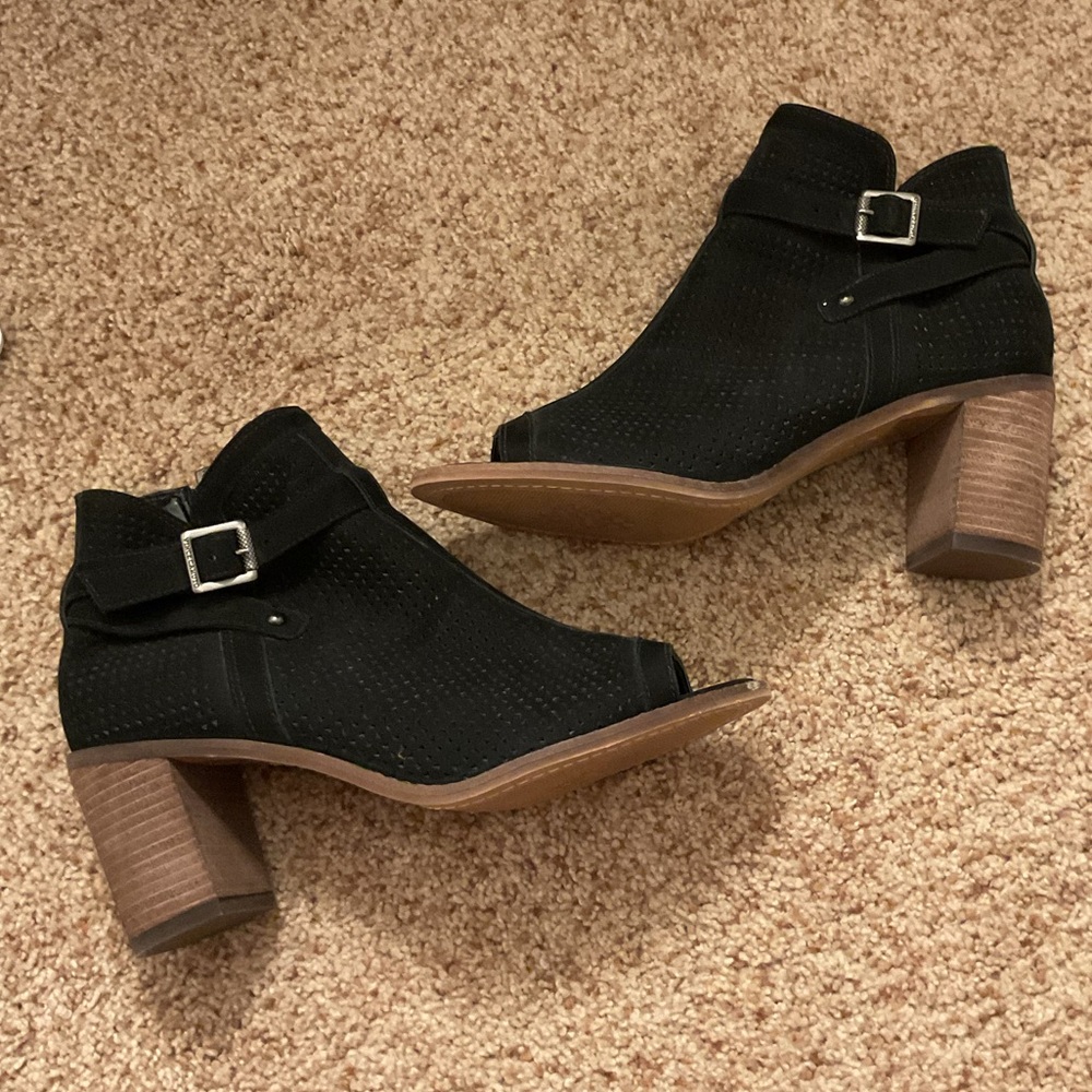 Vince Camuto Black Ankle Boots with Buckle Detail